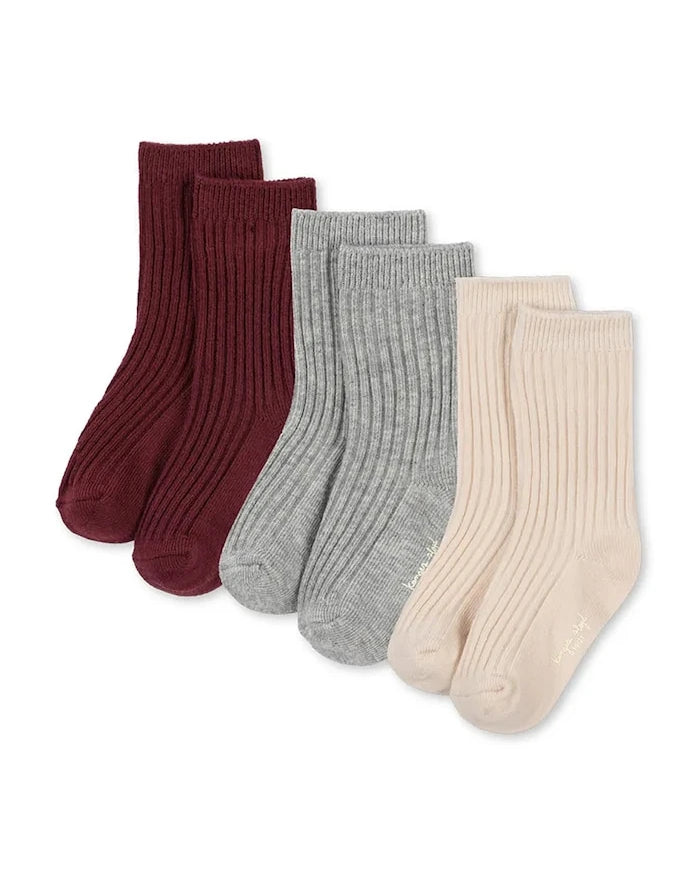 Детски памучни чорапи Konges Sløjd 3 PACK RIB SOCKS