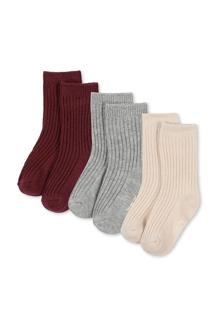 Konges Sløjd Çocuk Pamuklu Çorap 3 PACK RIB SOCKS
