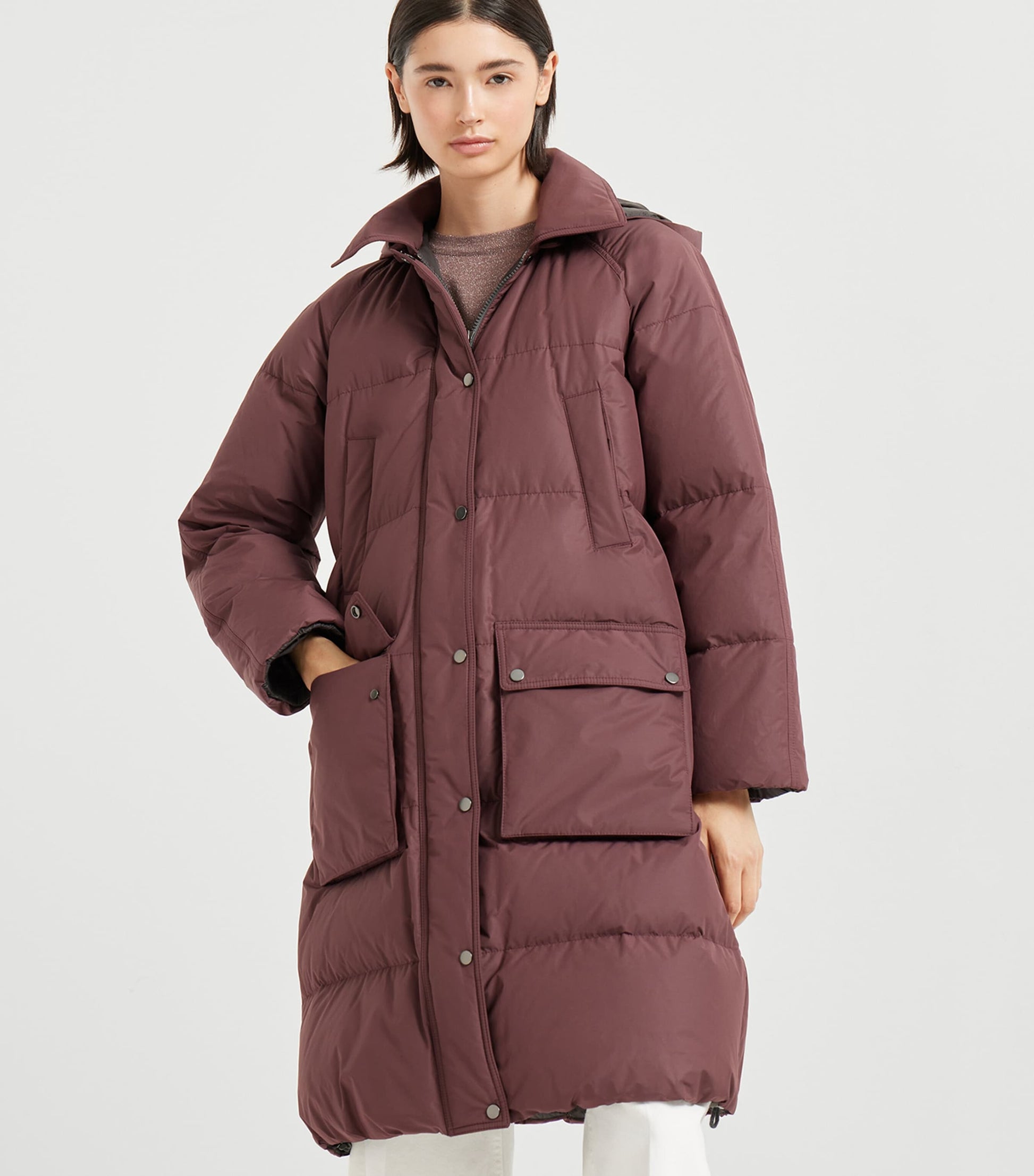 Purple Technical Padded Hooded Jacket