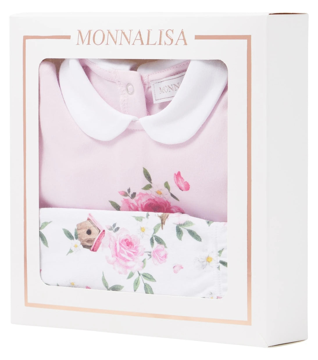 Monnalisa - Baby floral top and footed pants set