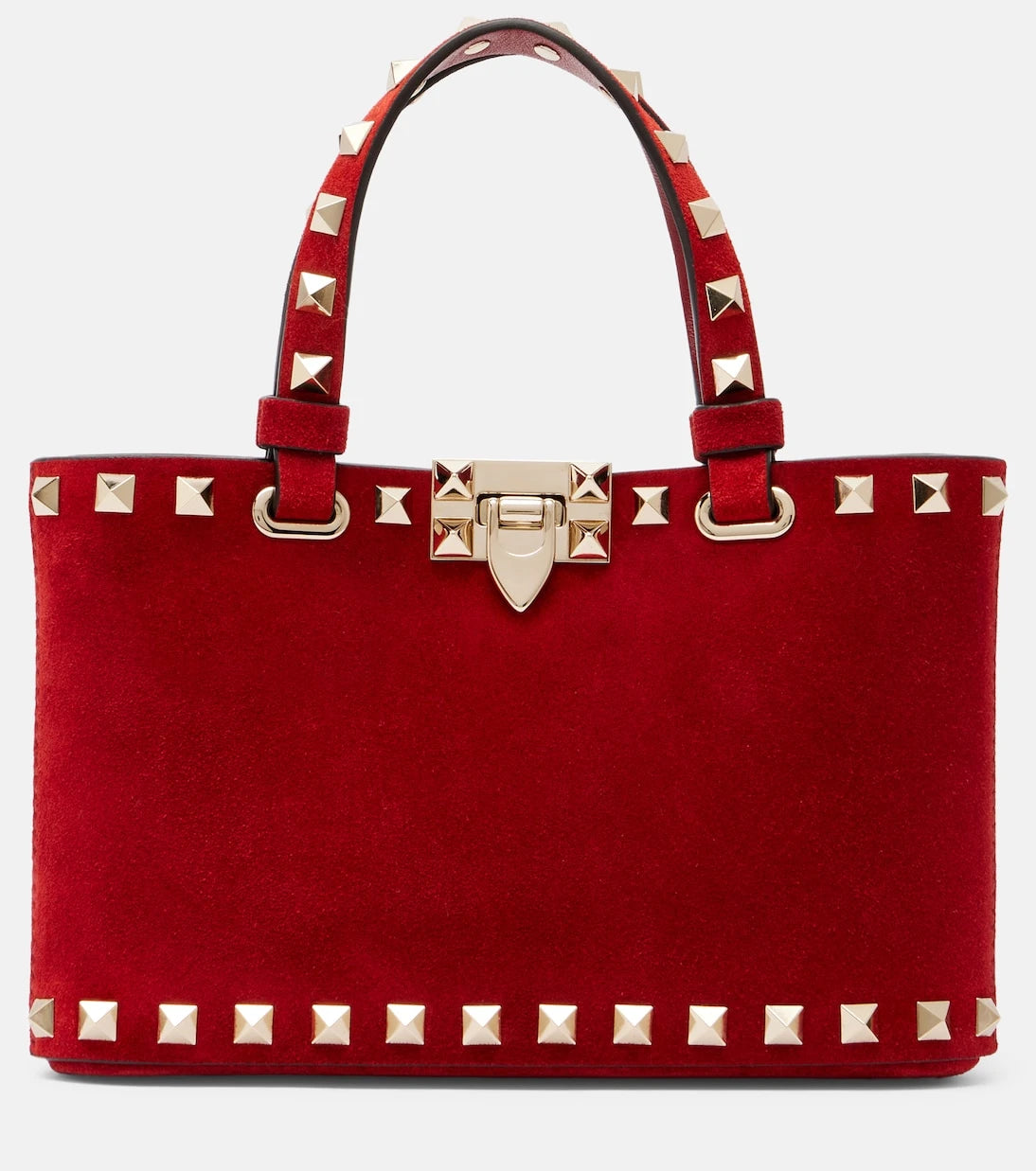 Valentino Garavani - Rockstud Mini suede top-handle bag