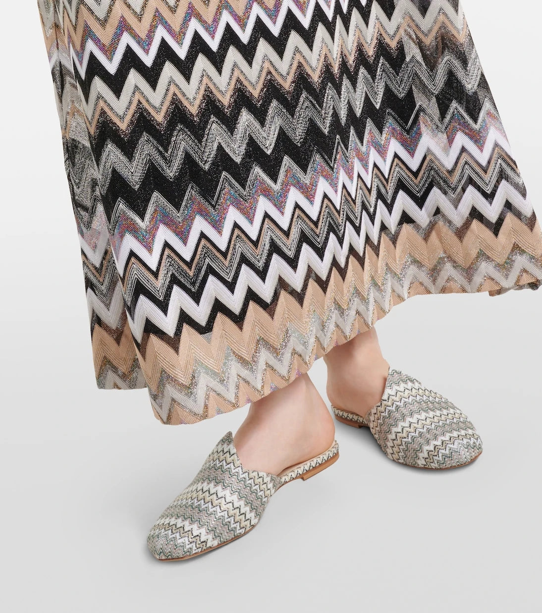 Missoni - حذاء مفتوح من القماش بنمط متعرج