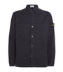 Stone Island Blue Organic Cotton Panama 'OLD' Effect Overshirt