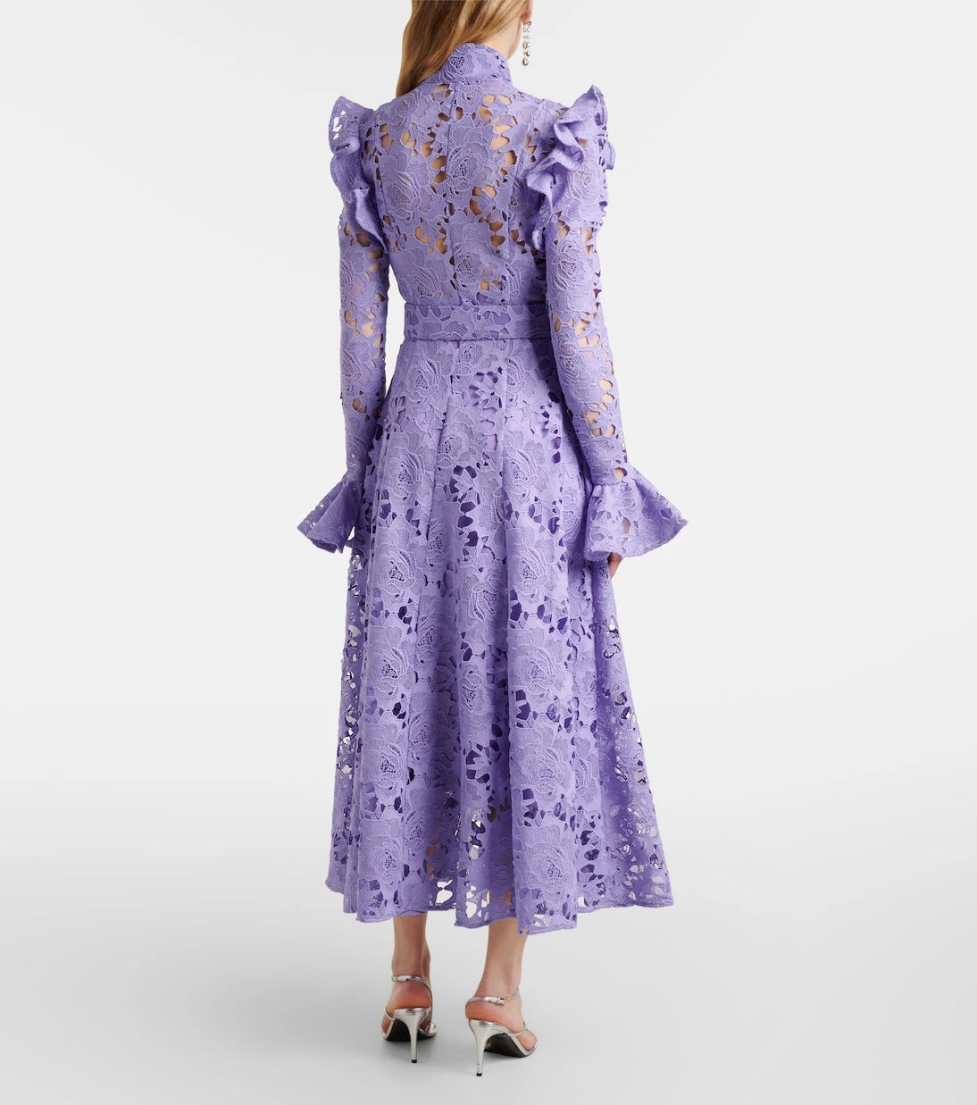 Leo Lin - Aliyah floral ruffled lace midi dress