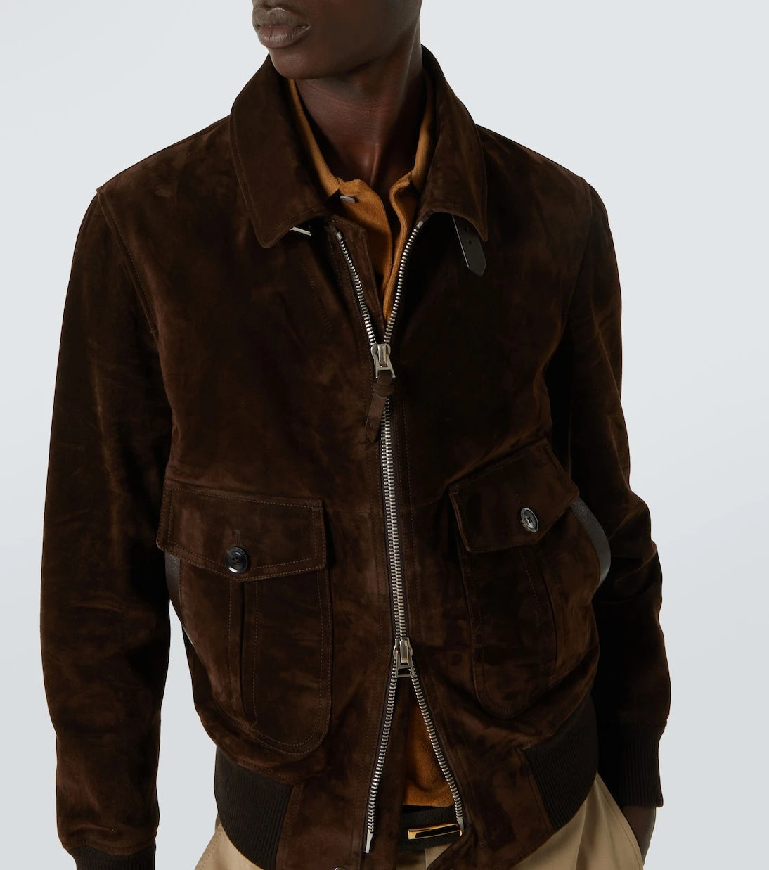 Tom Ford - Shearling-trimmed suede blouson