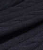 Soft Goat Navy Cashmere Cable-Knit Sweatpants