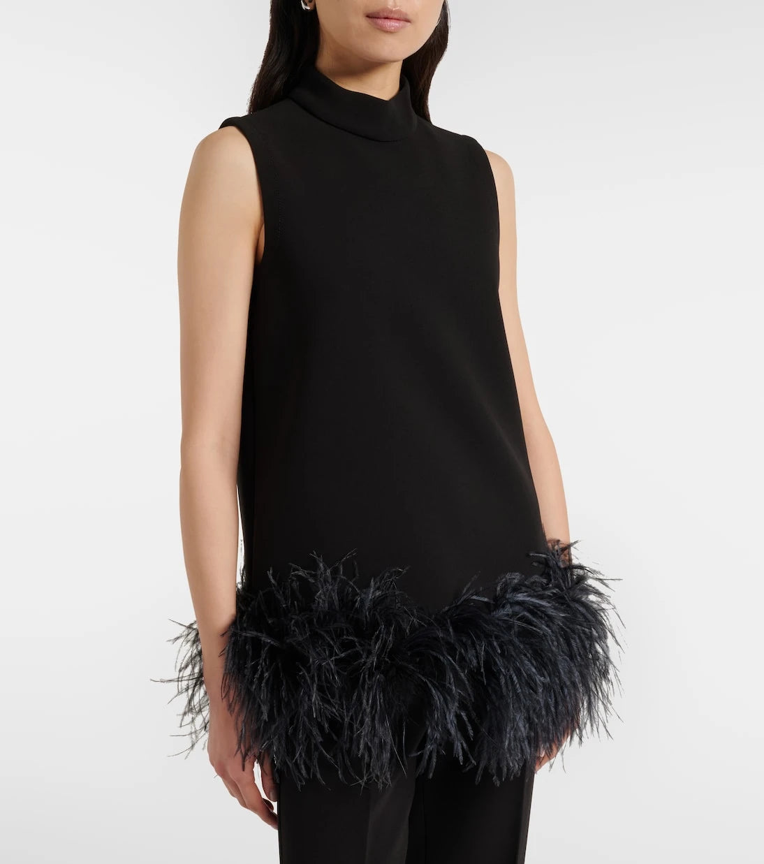 Max Mara - Feather-trimmed top