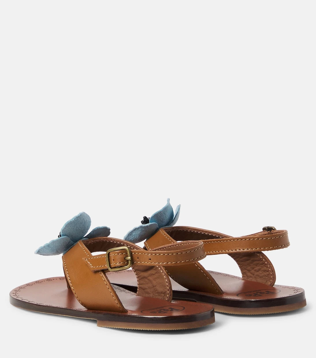 PèPè - Juliette floral-appliqué leather sandals