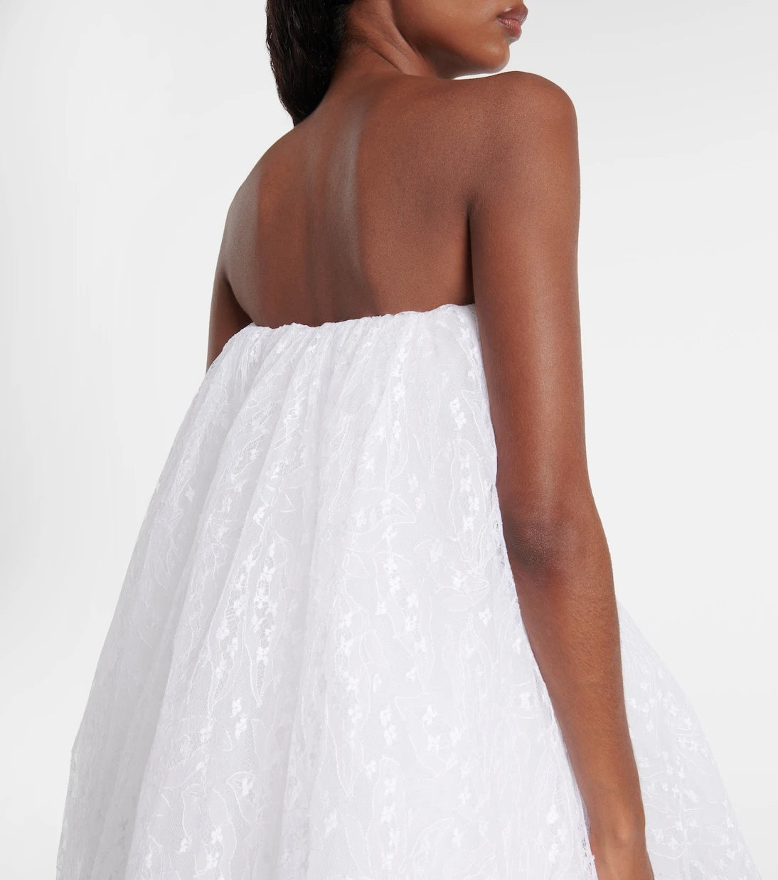 Givenchy - Caped lace bustier dress