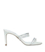 René Caovilla White Embellished Chandelier Mules 80