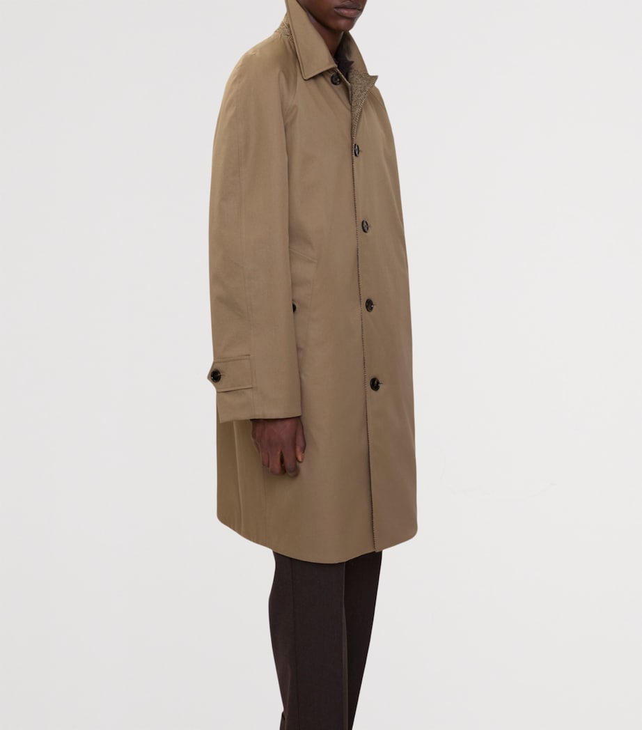 Brown Cotton-Wool Reversible Dual Long Car Coat