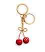 Valentino Garavani Gold VLogo Cherry Keychain
