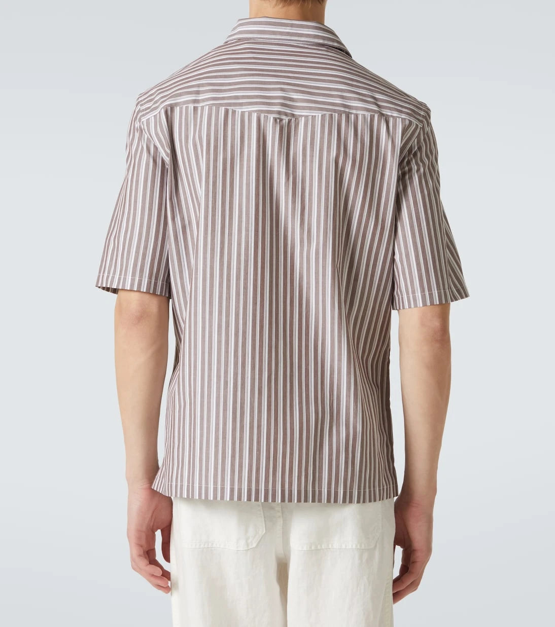 Brunello Cucinelli - Striped cotton bowling shirt
