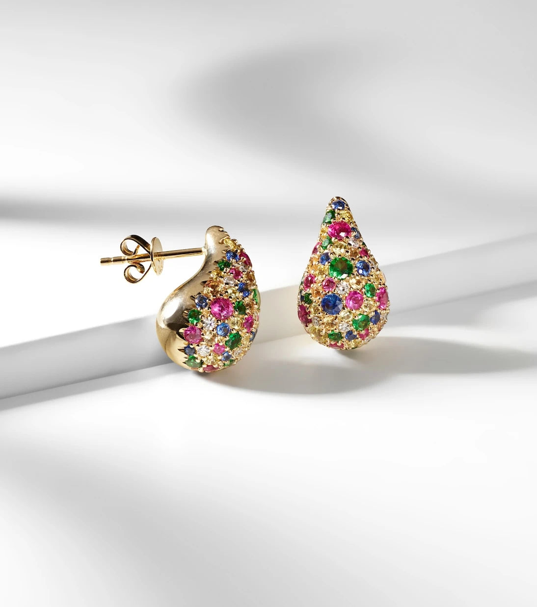 Roxanne First - Happy Tears 14kt gold stud earrings with sapphires