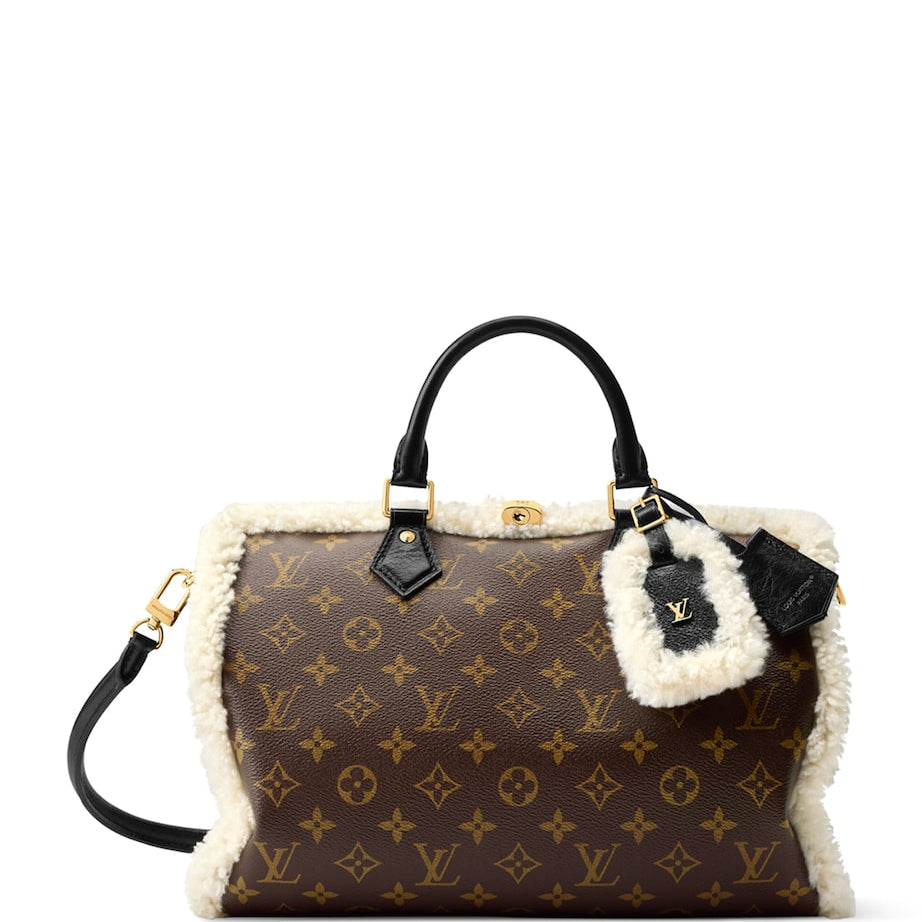 LOUIS VUITTON Canvas Speedy Soft 30 Teddy Shoulder Bag