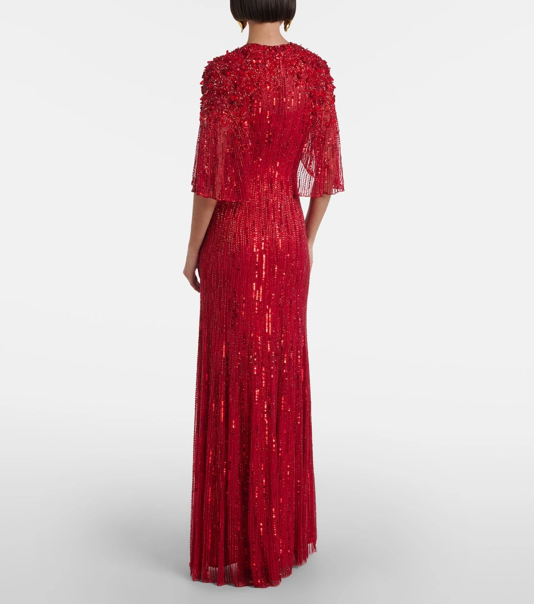 Jenny Packham - Violetta embellished caped gown