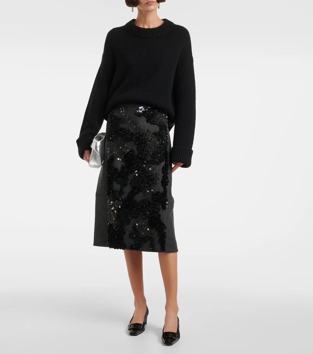 Roger Vivier - حذاء بيل فيفييه 45 من الشبك المُزيّن بالجلد