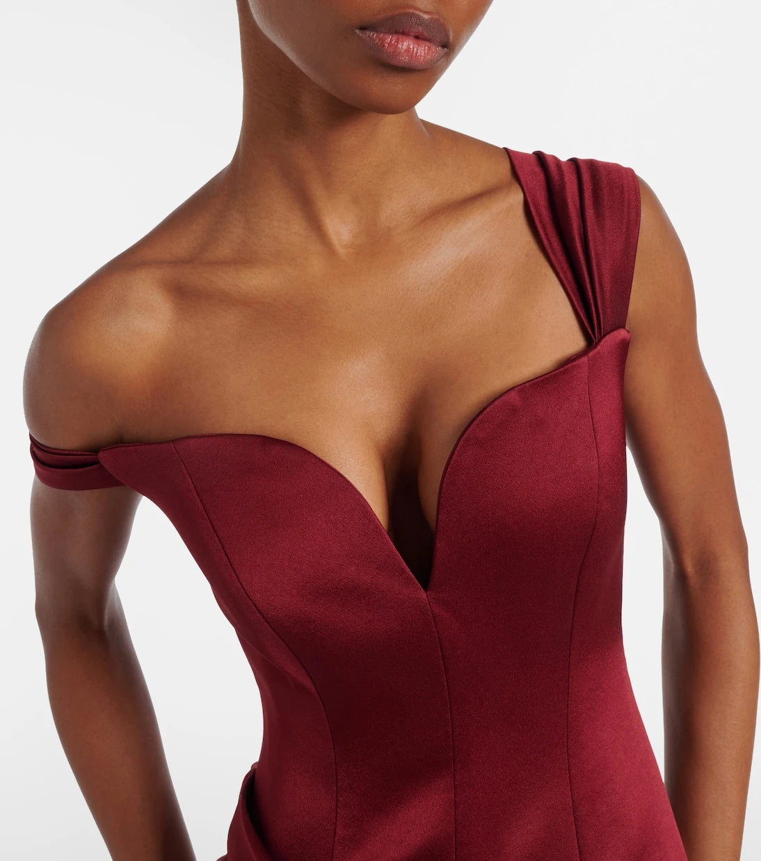 Alex Perry - Draped crêpe satin bustier gown