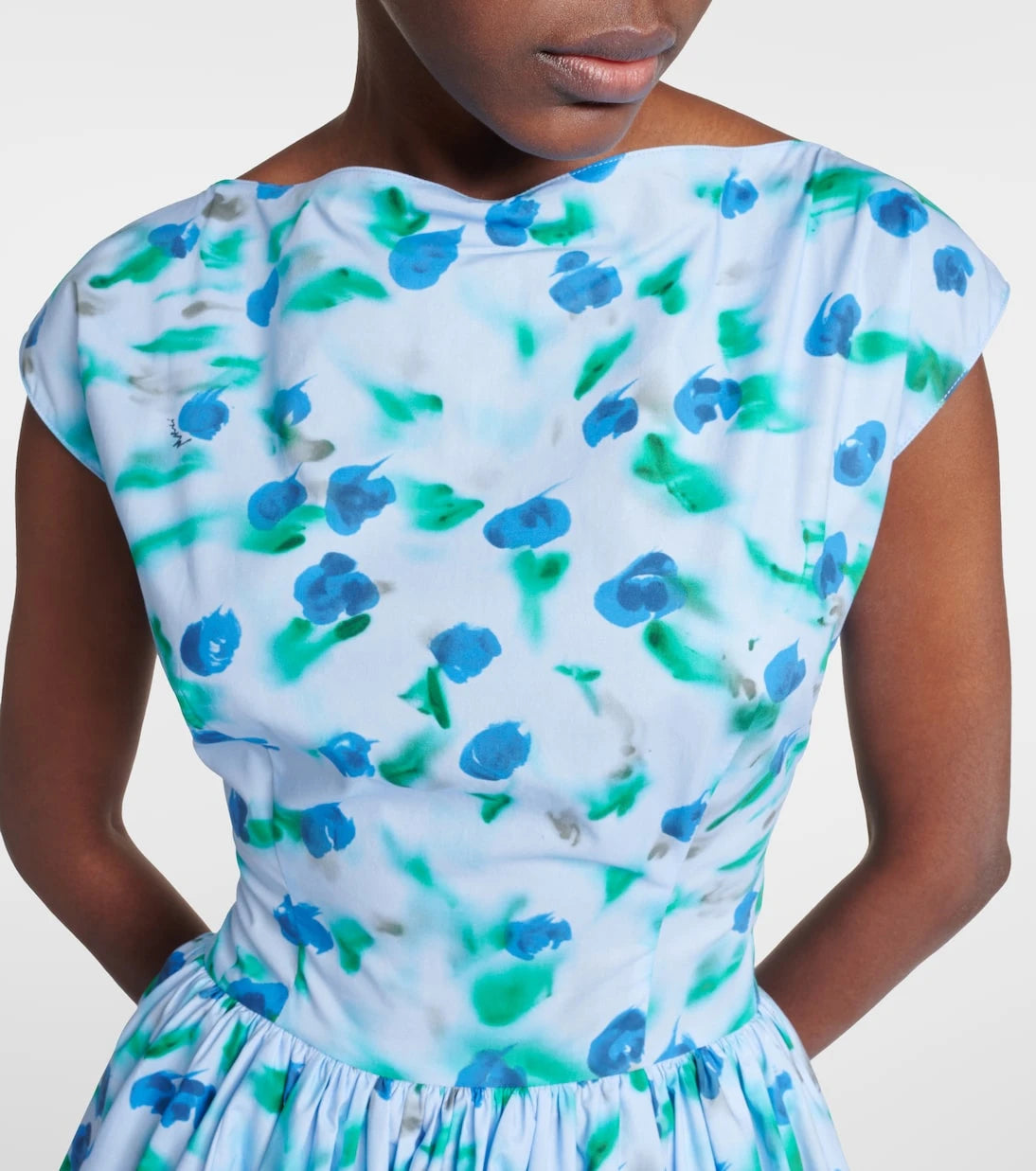 Marni - Floral cotton poplin midi dress