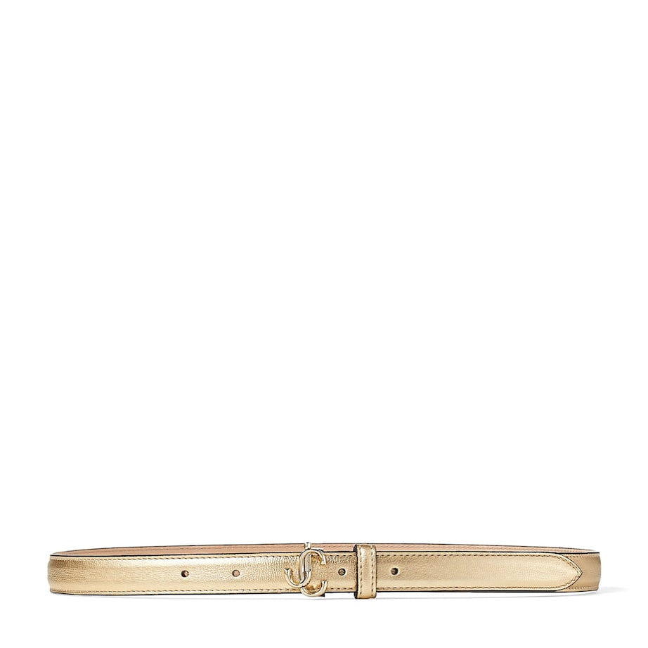 Jimmy Choo Gold Helina Mini Leather Belt