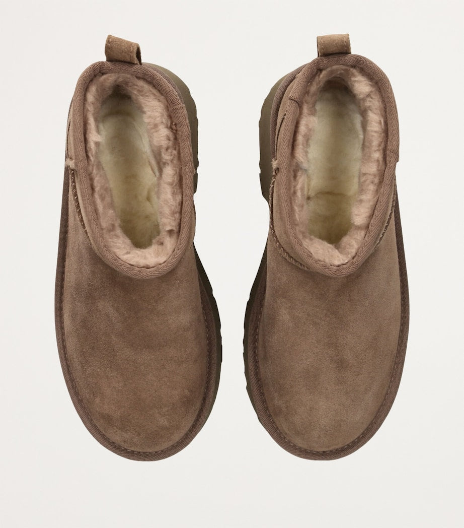 UGG Brown Suede Classic Ultra Mini New Heights Boots 70