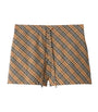 Beige Cotton Check Pyjama Shorts