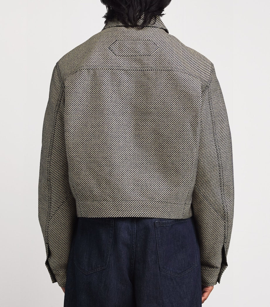 Jacquemus Navy Cotton-Blend Logo Jacket