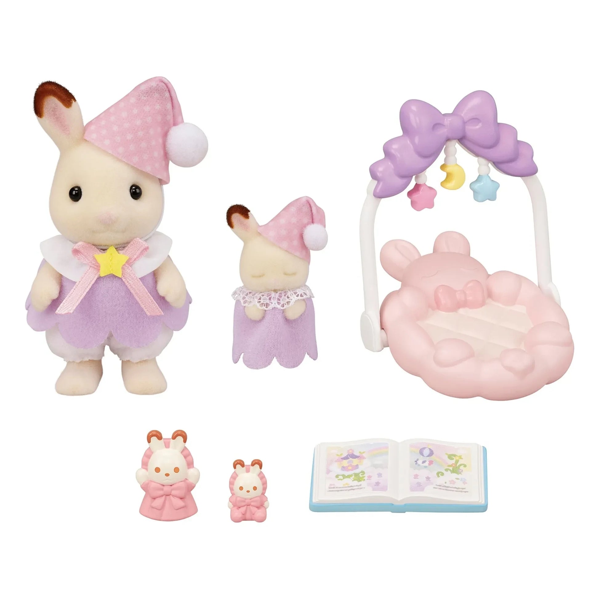 Sylvanian Families - Lapin Chocolat sisters' bedtime