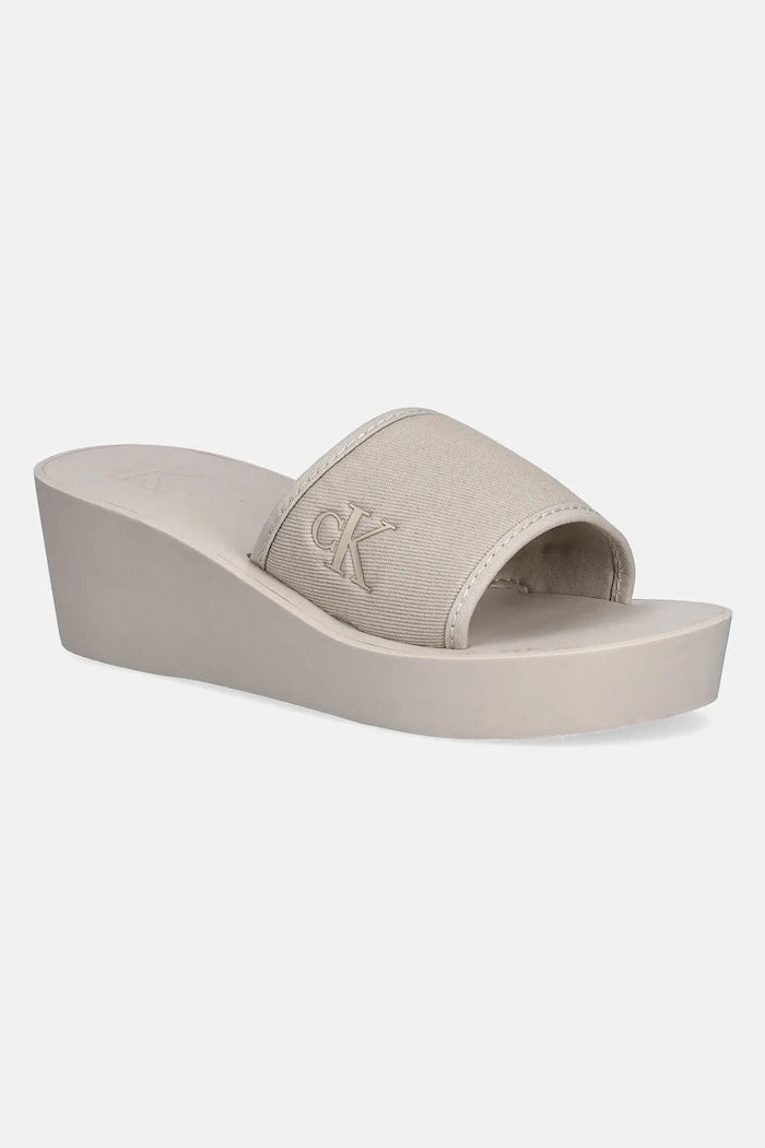 Чехли Calvin Klein Jeans BEACH WEDGE SLIDE CANVAS