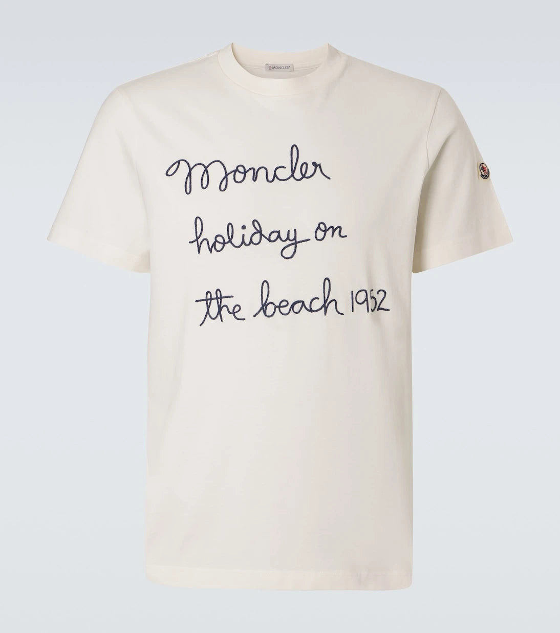Moncler - Embroidered cotton jersey T-shirt