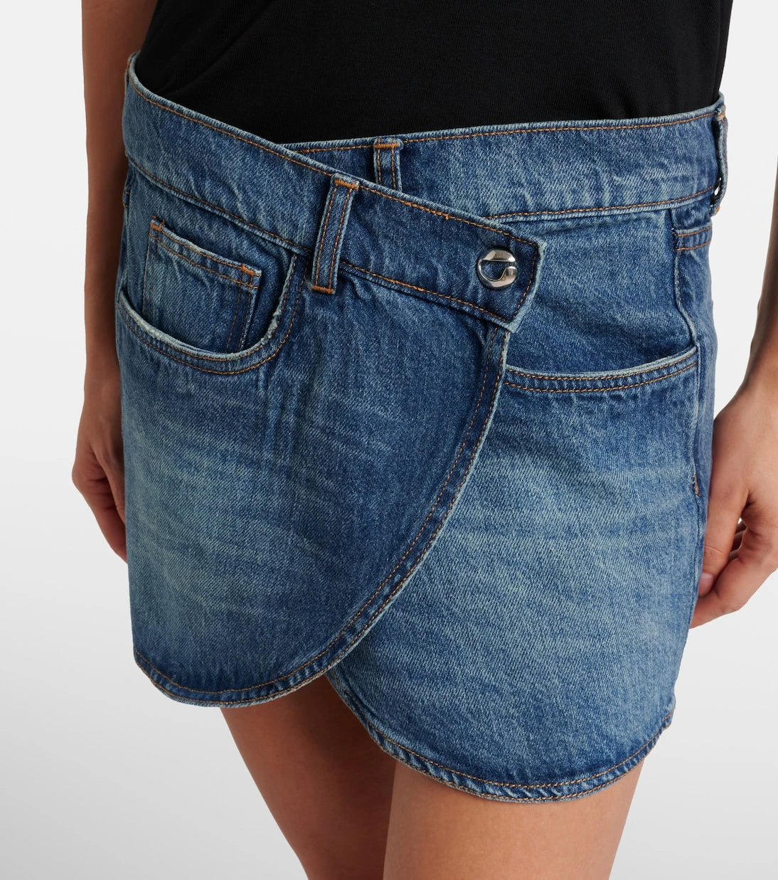 Coperni - Denim kruvaze etek