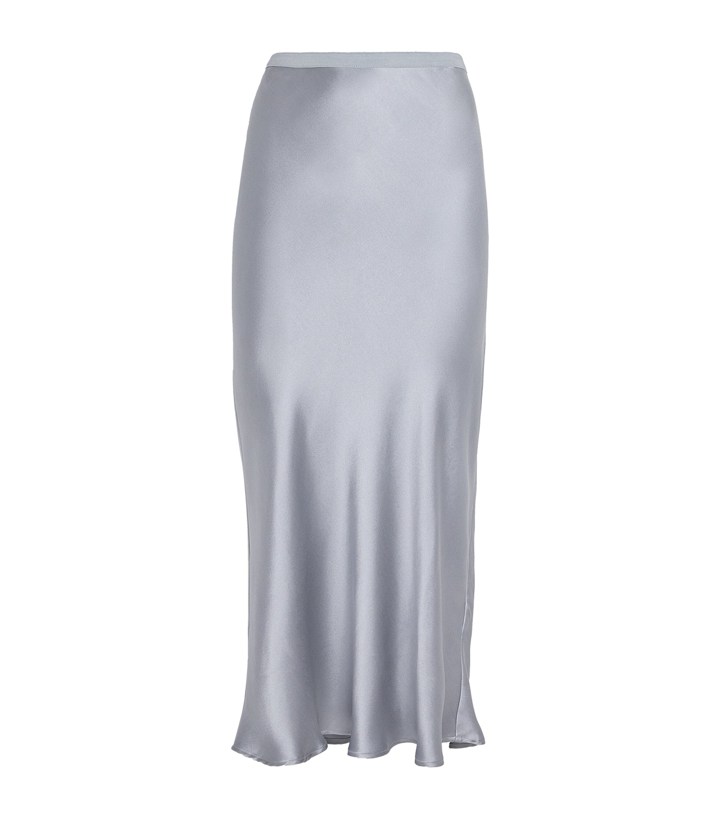 ANINE BING Blue Silk Bar Maxi Skirt