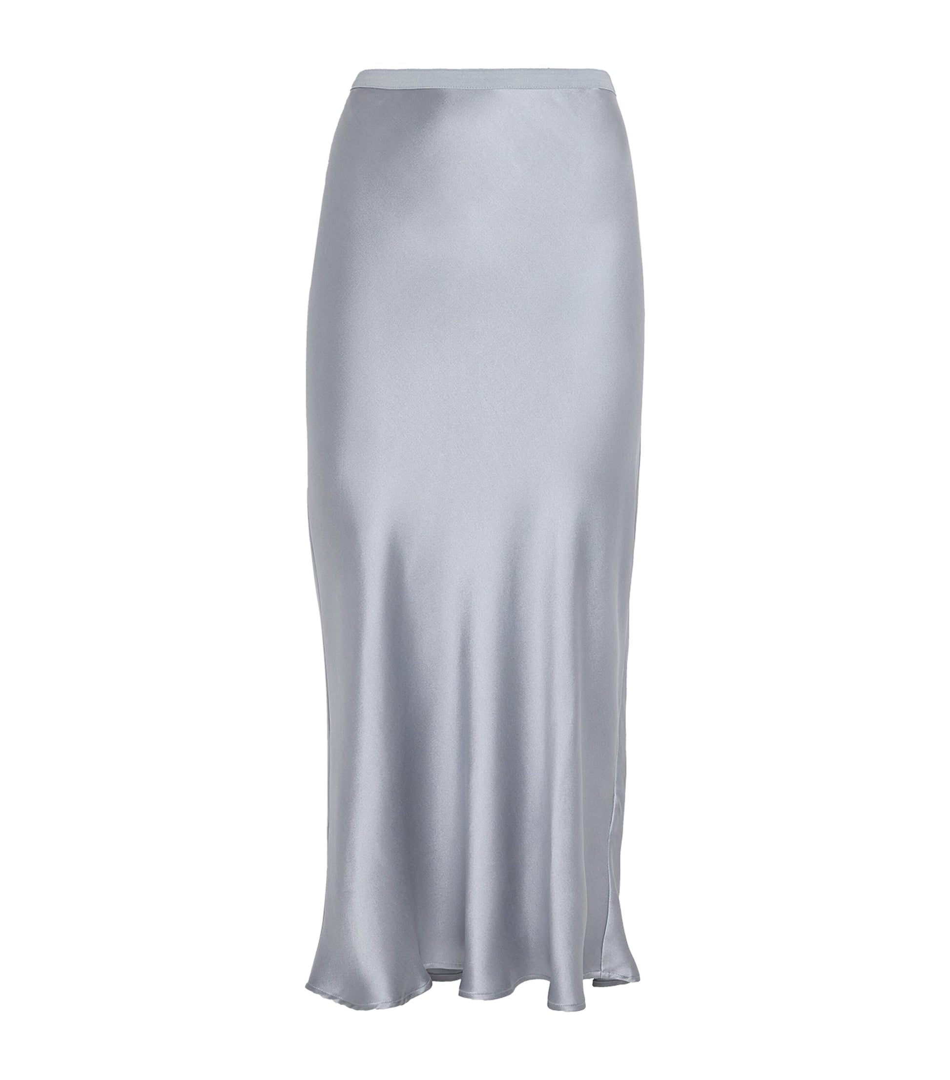 ANINE BING Blue Silk Bar Maxi Skirt