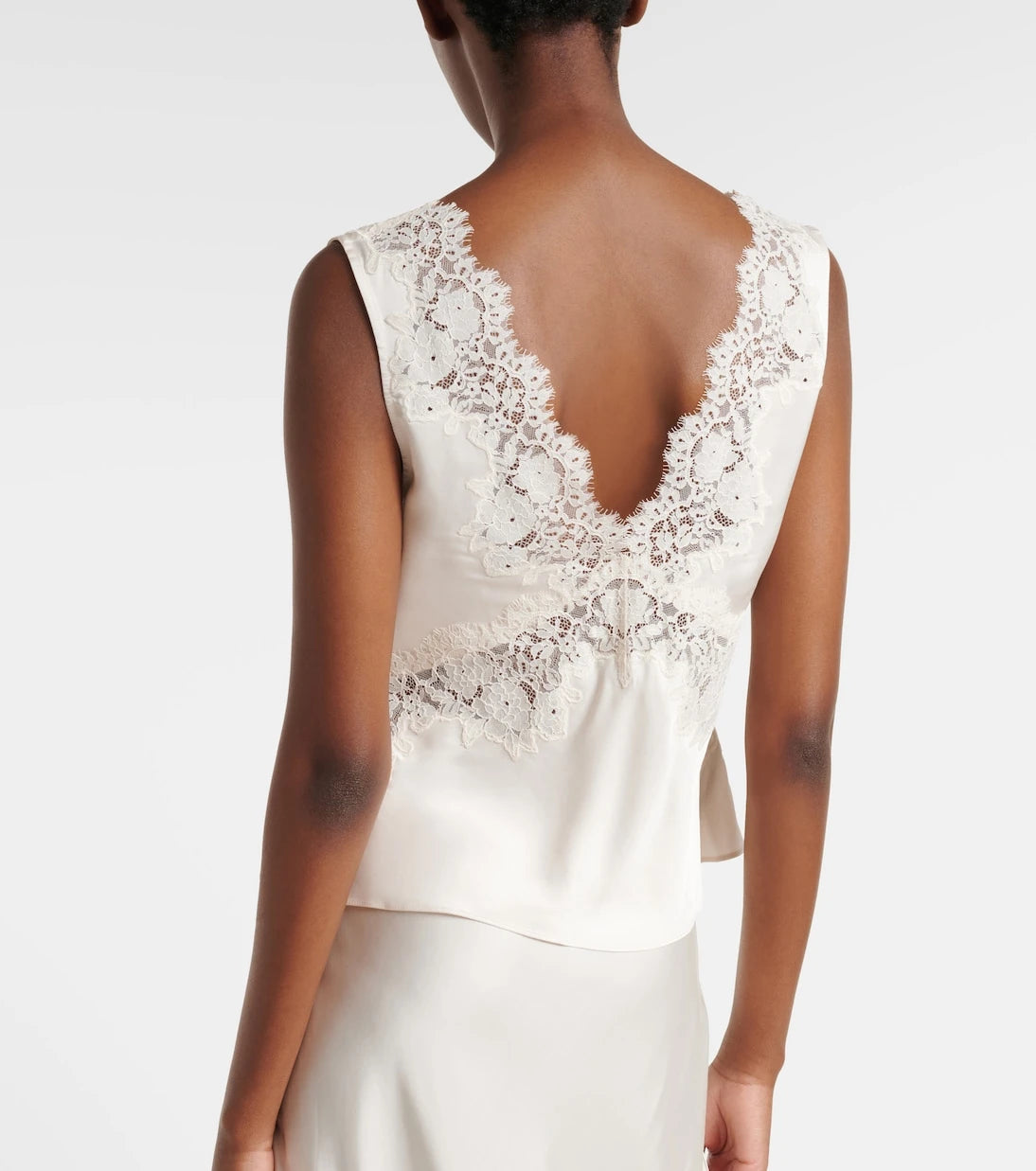 Rixo - Emmie lace-trimmed satin top