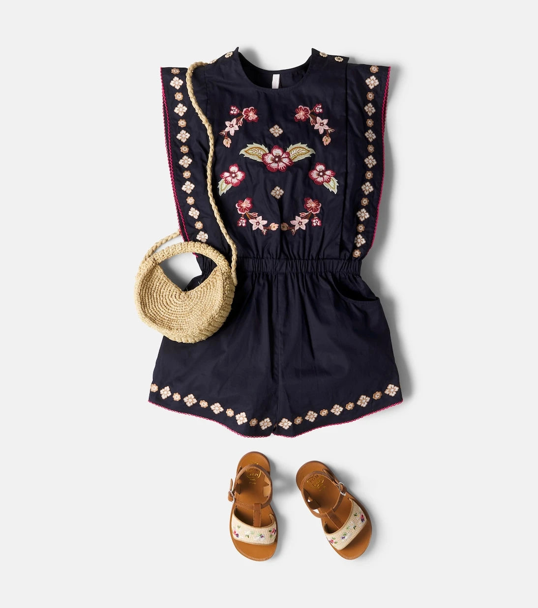 Zimmermann Kids - Aster embroidered cotton romper