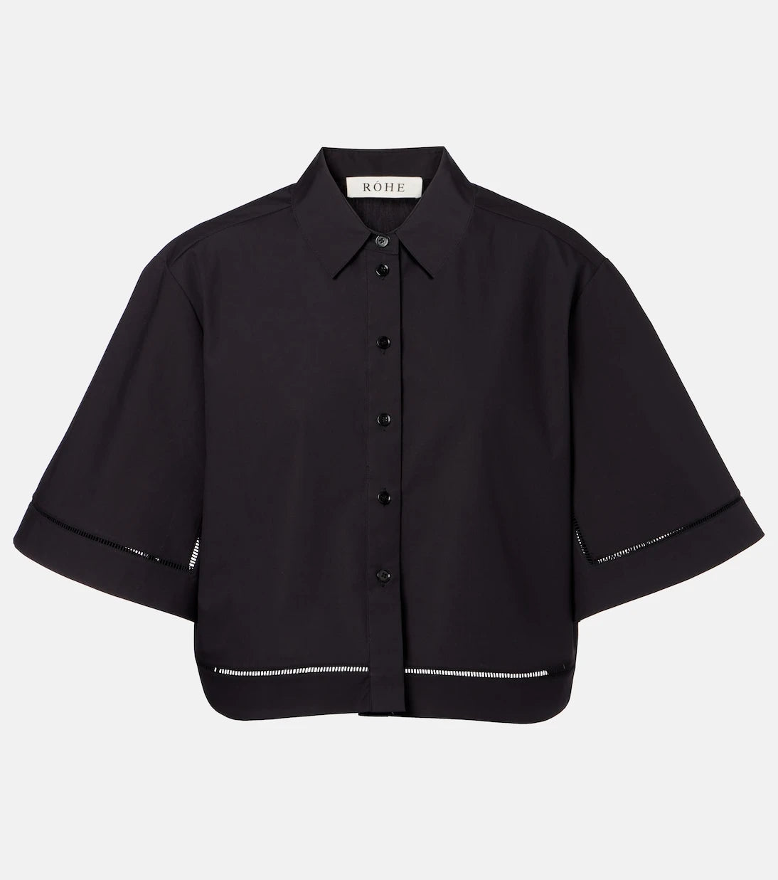Róhe - Embroidered cotton poplin shirt