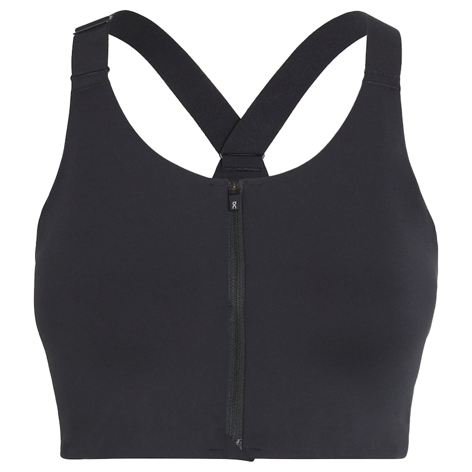 On Black Endurance Zip-Up Bra