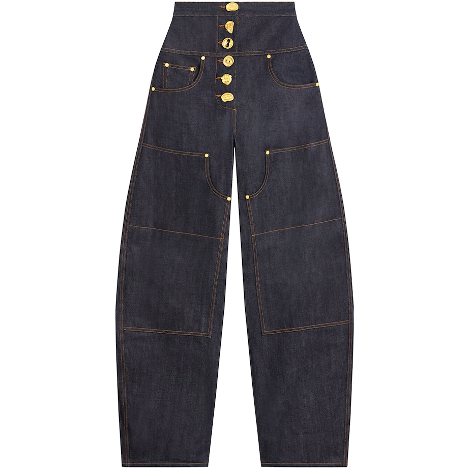 Schiaparelli Blue Wide-Leg Denim Trousers