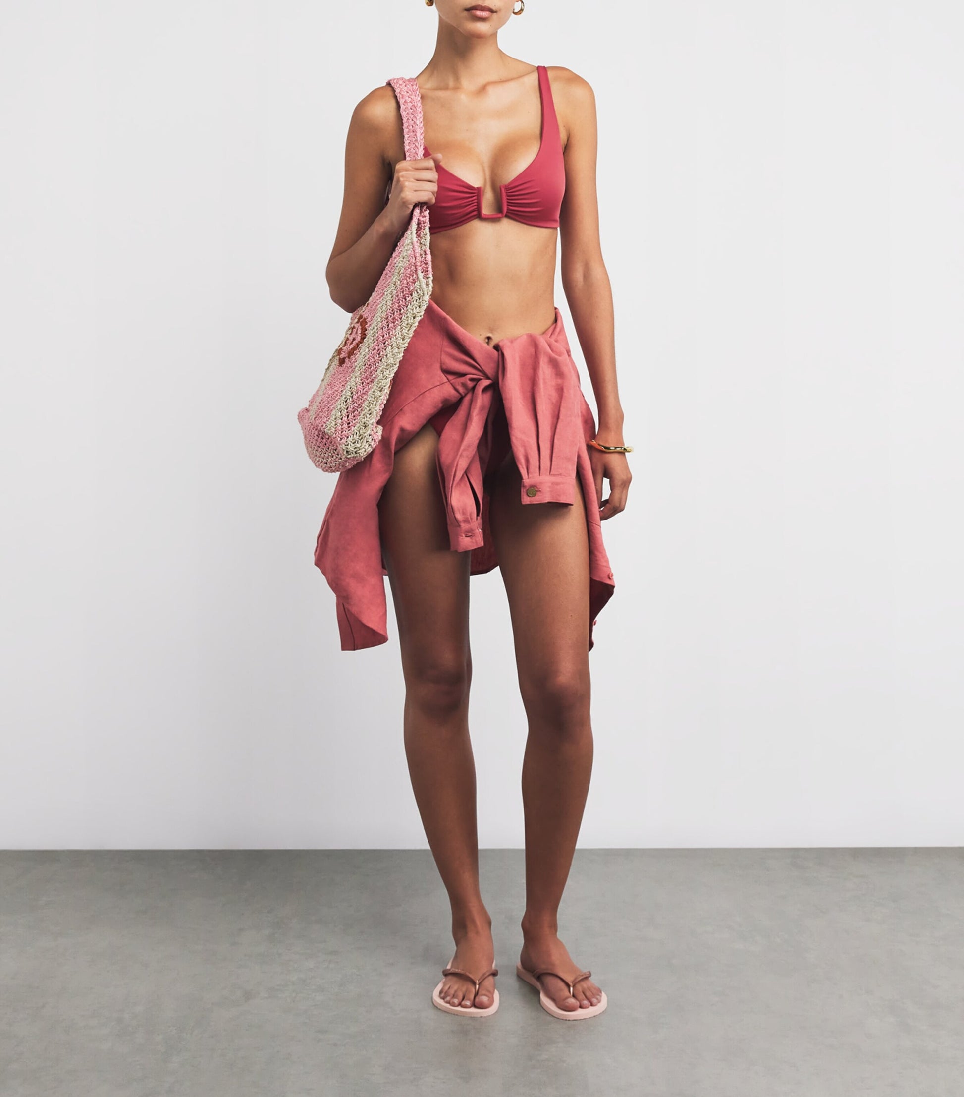 AWAY THAT DAY Burgundy Palma Bikini Top