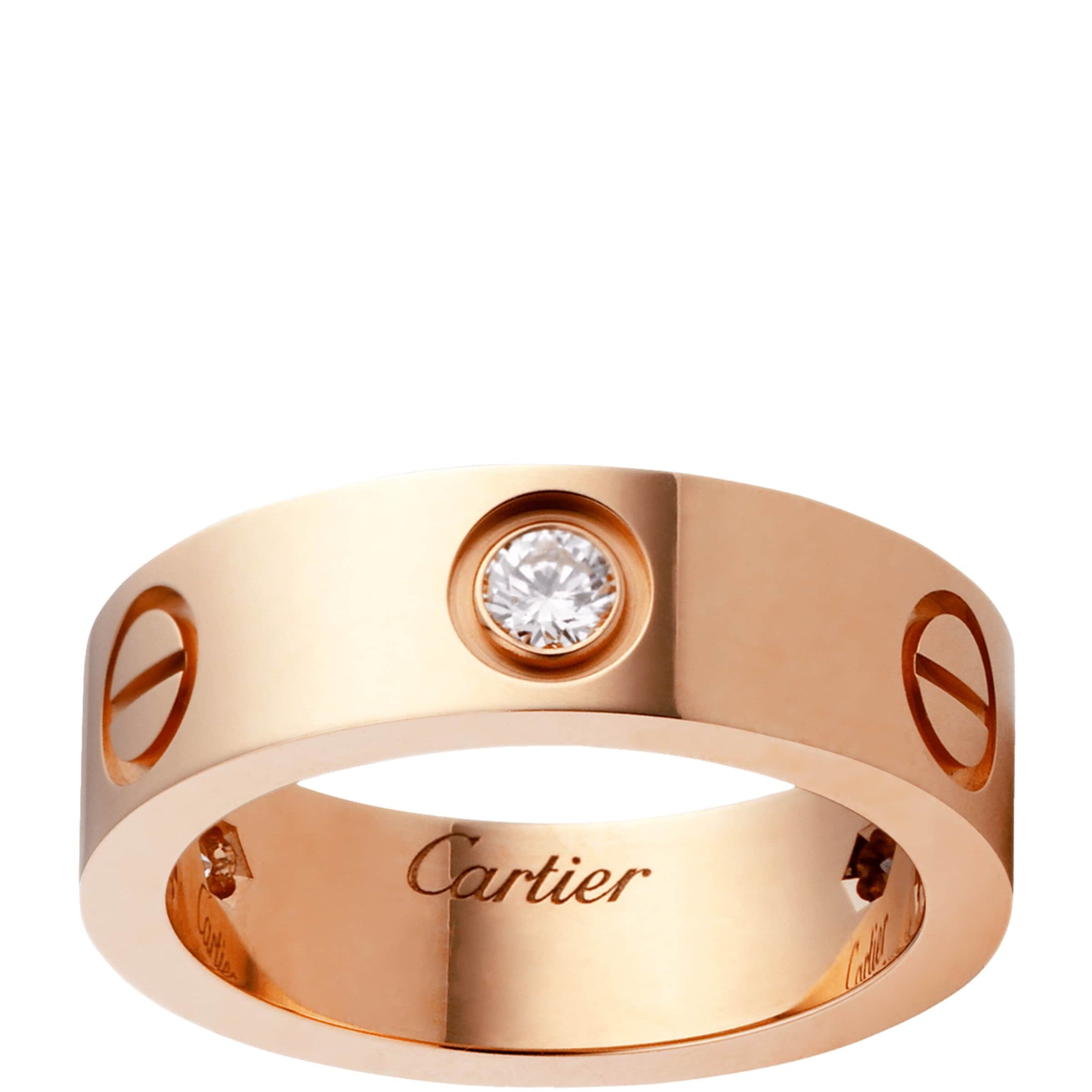 Rose Gold and Diamond LOVE Ring