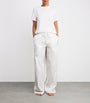 Skims White Cotton Poplin Wide-Leg Trousers