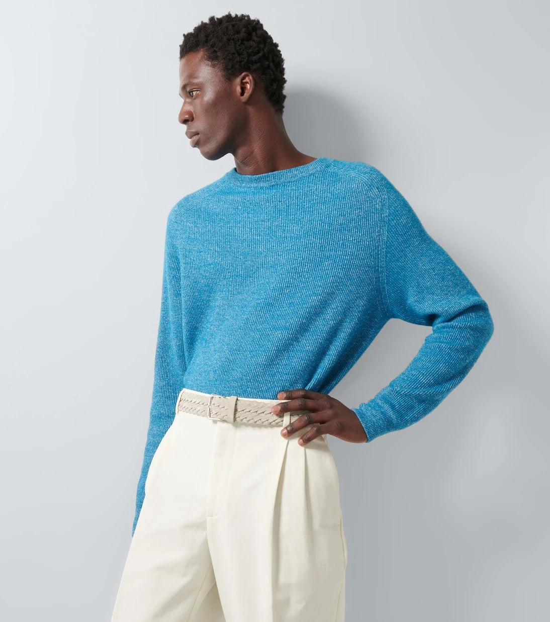 Loro Piana - حزام من الشمواه المنسوج