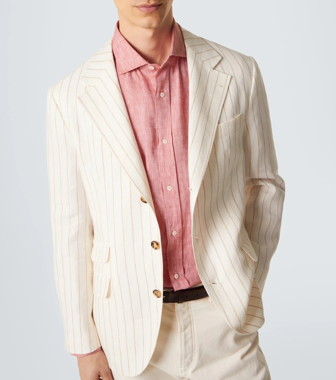 Brunello Cucinelli - Chalk stripe linen twill blazer