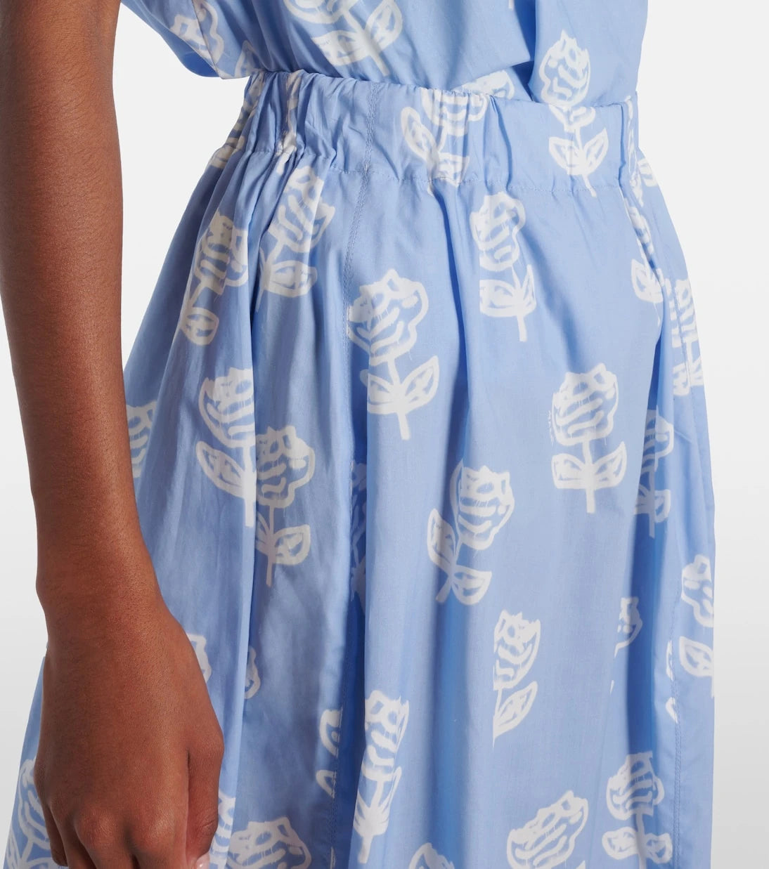 Marni - Floral cotton poplin midi skirt