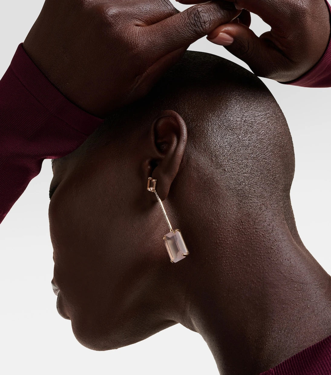 Mateo - 14kt gold earrings with morganite, quartz and diamonds