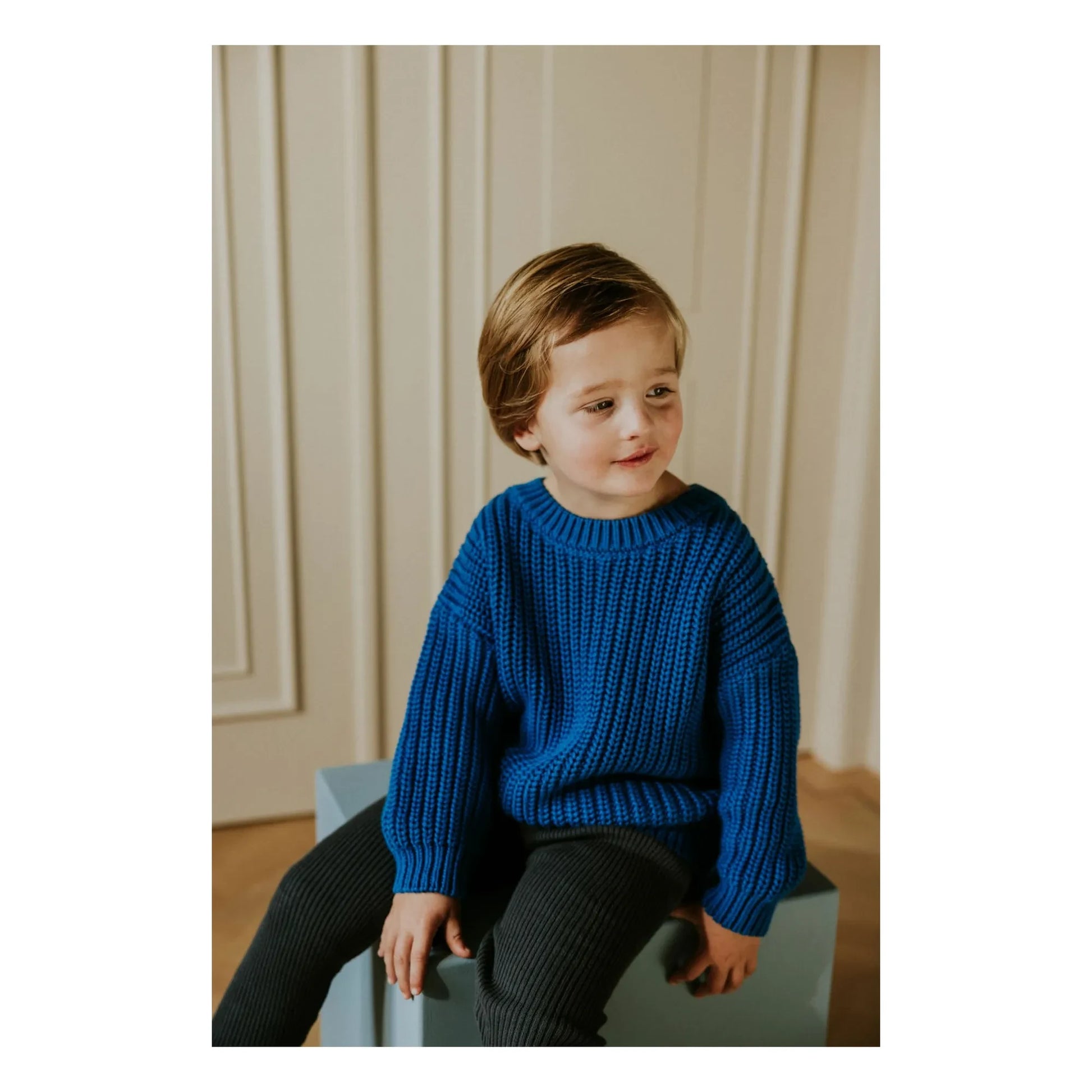 Yuki - Organic Cotton Chunky Sweater | Royal blue
