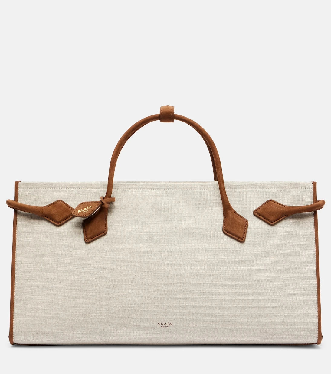 Alaïa - Le Teckel leather-trimmed canvas tote bag