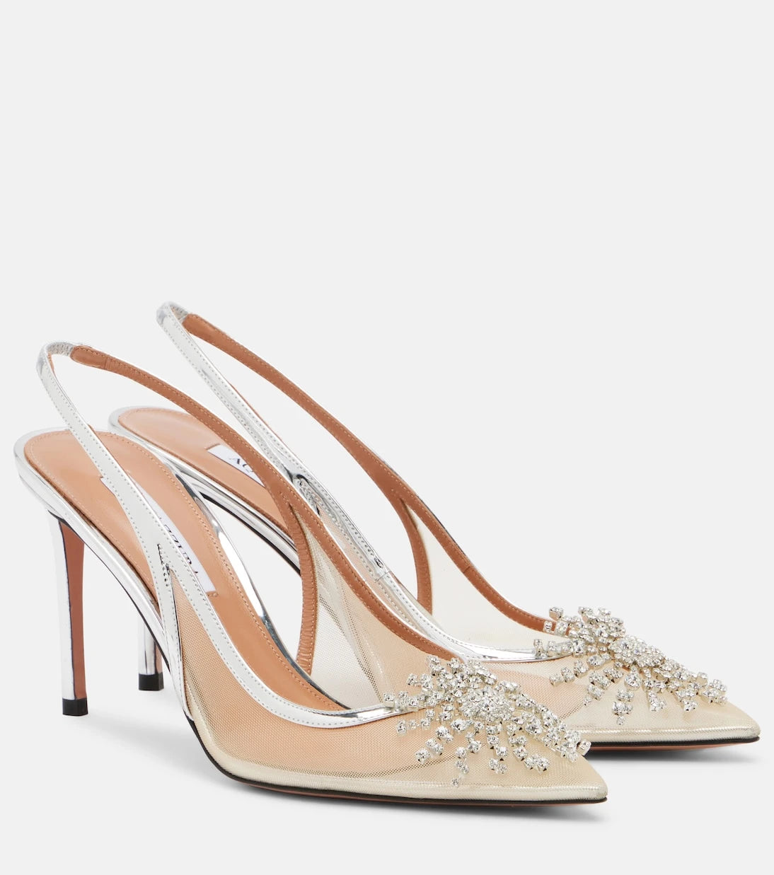 Aquazzura - Crystal Firework slingback pumps