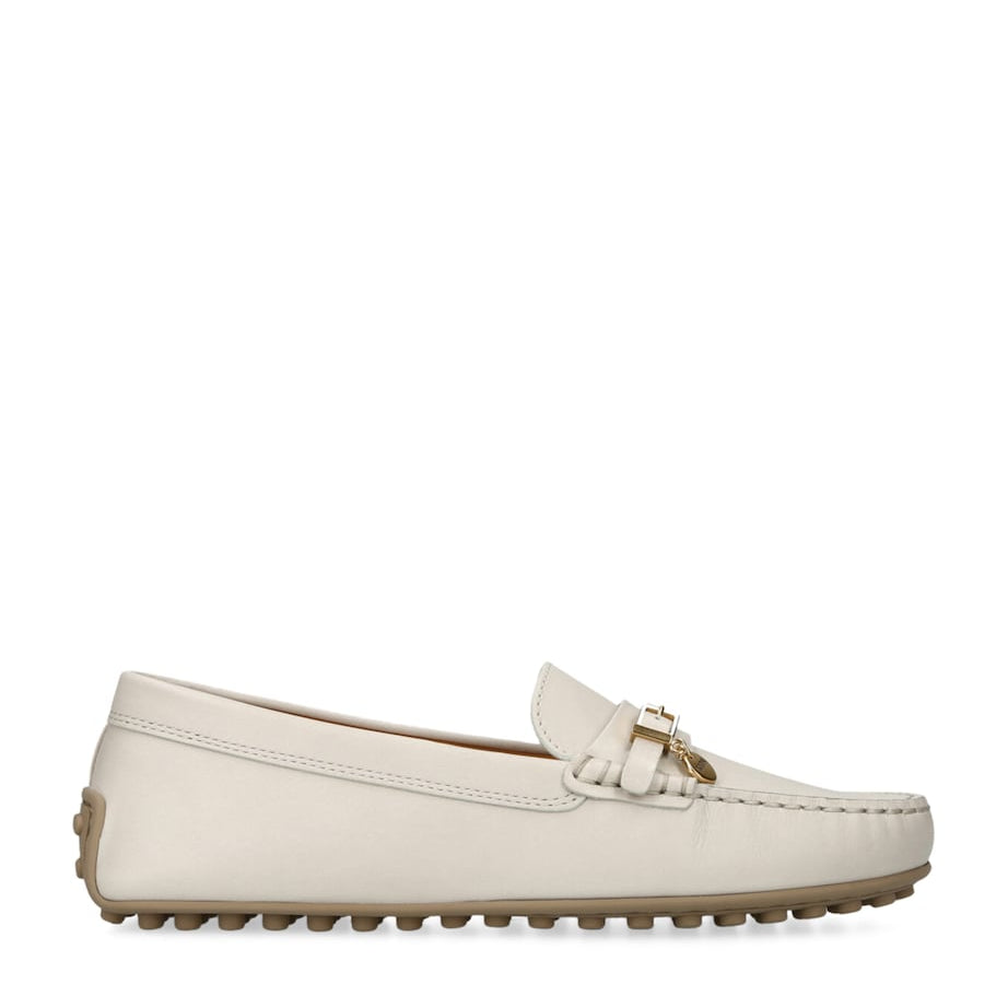 Ivory Leather City Gommino Driving Shoes