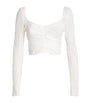 Charo Ruiz Ibiza White Knitted Briny Crop Top